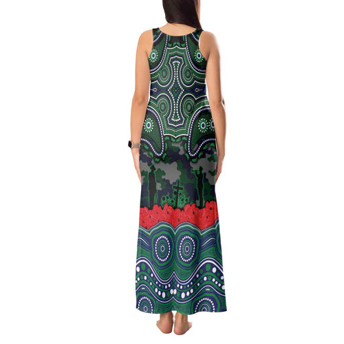 ANZAC Day New Zealand Warriors Tank Maxi Dress Military Memorial Aboriginal Indigenous Art