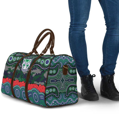 ANZAC Day New Zealand Warriors Travel Bag Military Memorial Aboriginal Indigenous Art