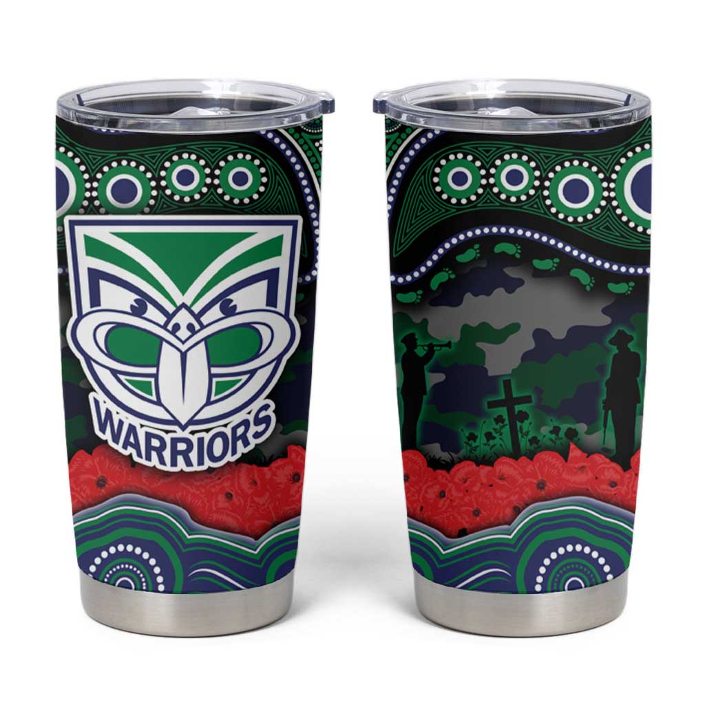 ANZAC Day New Zealand Warriors Tumbler Cup Military Memorial Aboriginal Indigenous Art