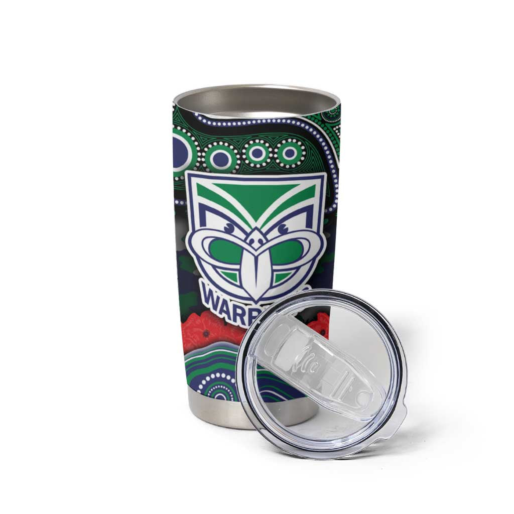 ANZAC Day New Zealand Warriors Tumbler Cup Military Memorial Aboriginal Indigenous Art