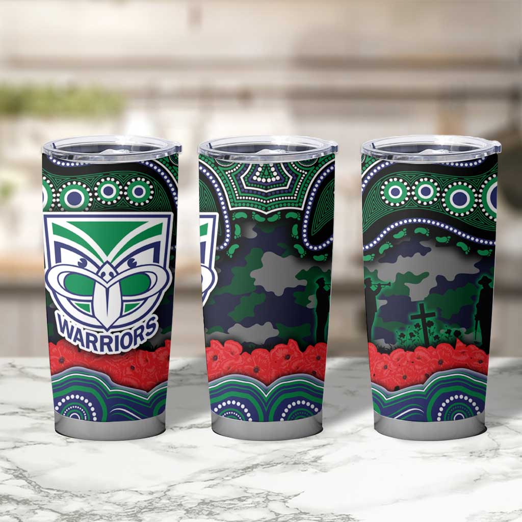 ANZAC Day New Zealand Warriors Tumbler Cup Military Memorial Aboriginal Indigenous Art