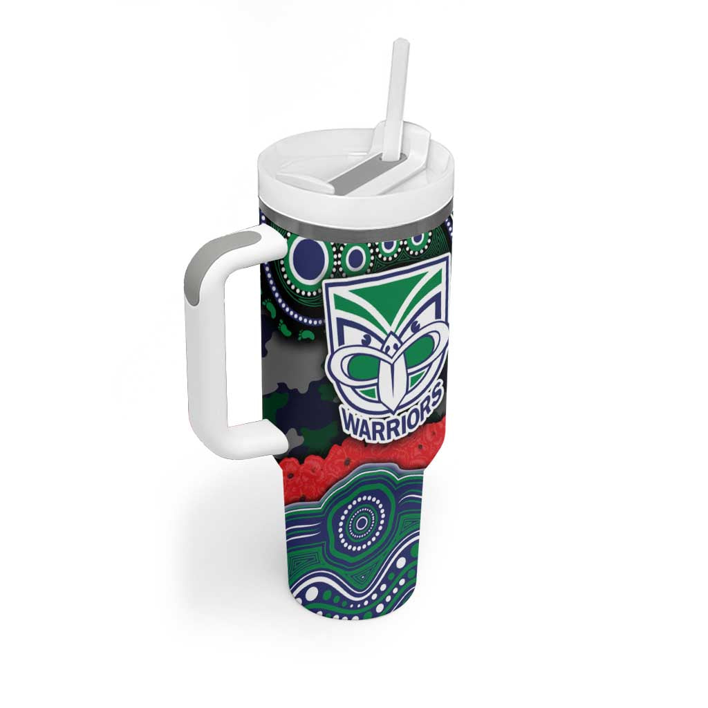 ANZAC Day New Zealand Warriors Tumbler With Handle Military Memorial Aboriginal Indigenous Art