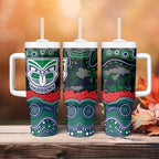 ANZAC Day New Zealand Warriors Tumbler With Handle Military Memorial Aboriginal Indigenous Art