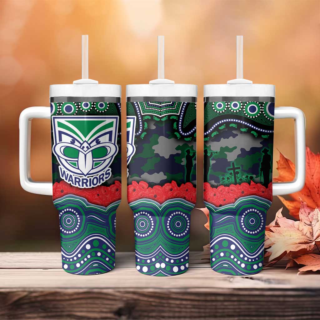ANZAC Day New Zealand Warriors Tumbler With Handle Military Memorial Aboriginal Indigenous Art
