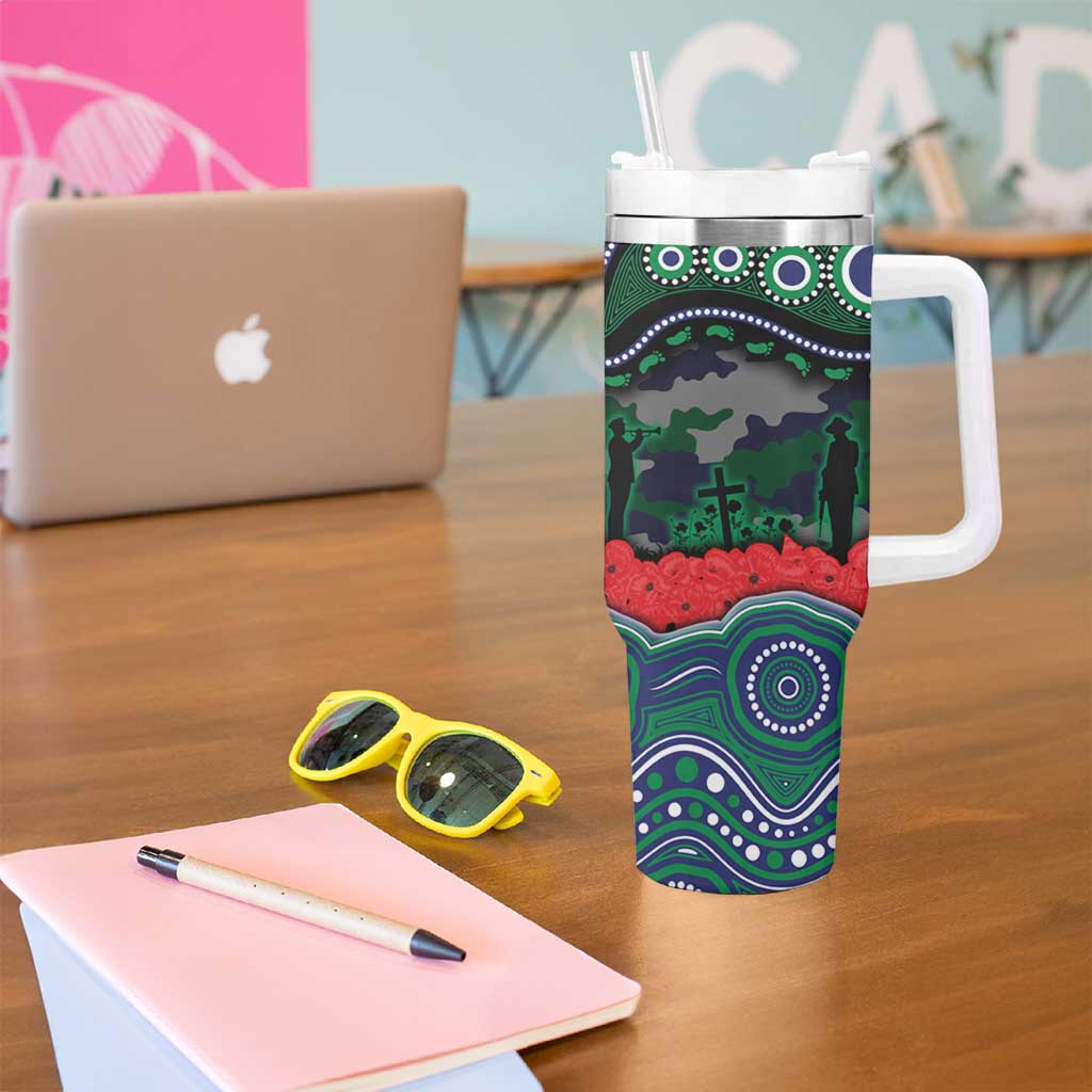 ANZAC Day New Zealand Warriors Tumbler With Handle Military Memorial Aboriginal Indigenous Art