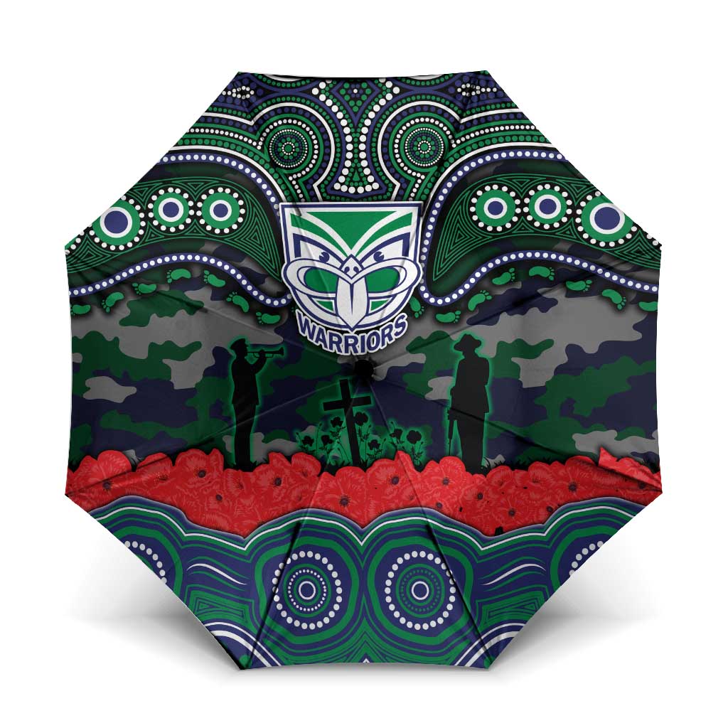 ANZAC Day New Zealand Warriors Umbrella Military Memorial Aboriginal Indigenous Art
