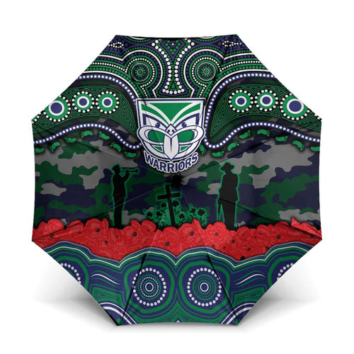 ANZAC Day New Zealand Warriors Umbrella Military Memorial Aboriginal Indigenous Art