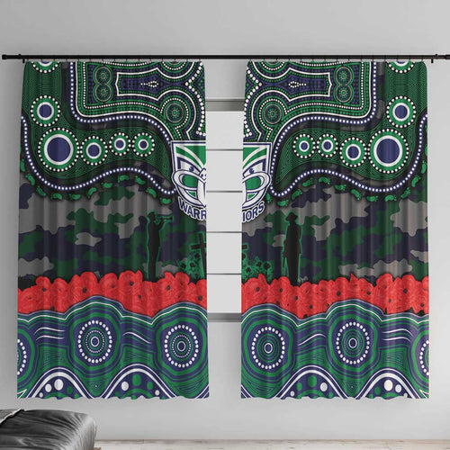 ANZAC Day New Zealand Warriors Window Curtain Military Memorial Aboriginal Indigenous Art
