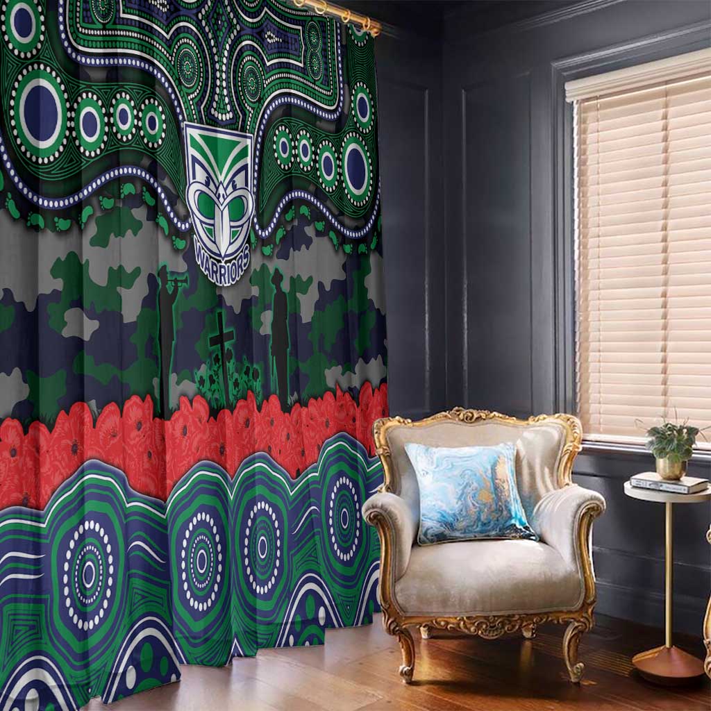 ANZAC Day New Zealand Warriors Window Curtain Military Memorial Aboriginal Indigenous Art