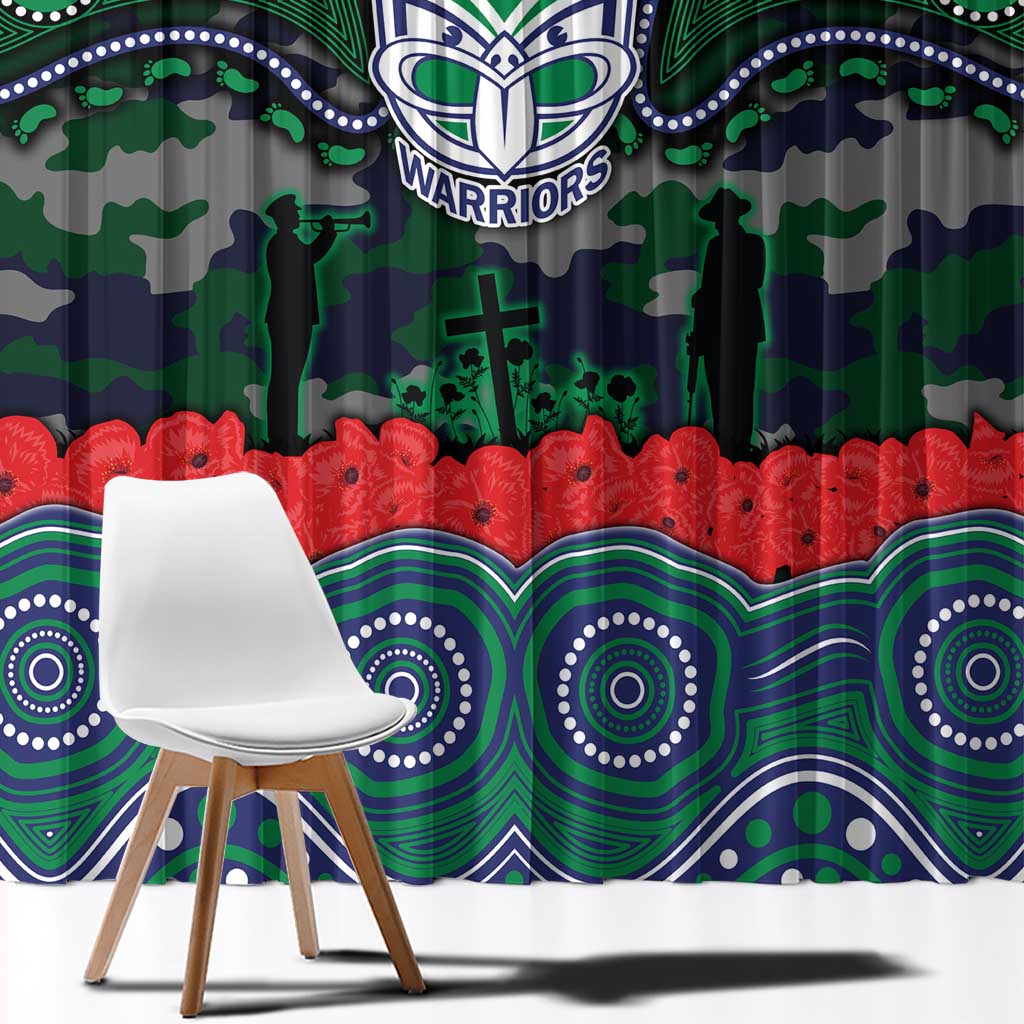 ANZAC Day New Zealand Warriors Window Curtain Military Memorial Aboriginal Indigenous Art