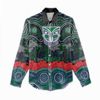 ANZAC Day New Zealand Warriors Women Casual Shirt Military Memorial Aboriginal Indigenous Art