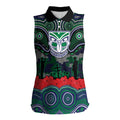 ANZAC Day New Zealand Warriors Women Sleeveless Polo Shirt Military Memorial Aboriginal Indigenous Art