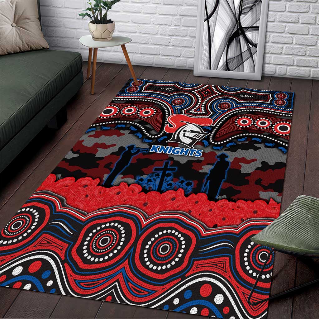 ANZAC Day Newcastle Knights Area Rug Military Memorial Aboriginal Indigenous Art