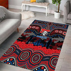 ANZAC Day Newcastle Knights Area Rug Military Memorial Aboriginal Indigenous Art