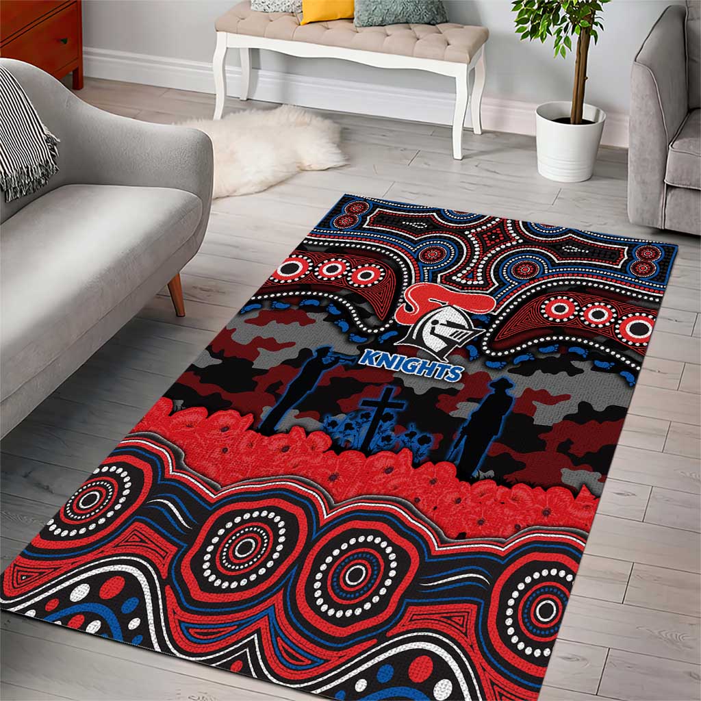 ANZAC Day Newcastle Knights Area Rug Military Memorial Aboriginal Indigenous Art