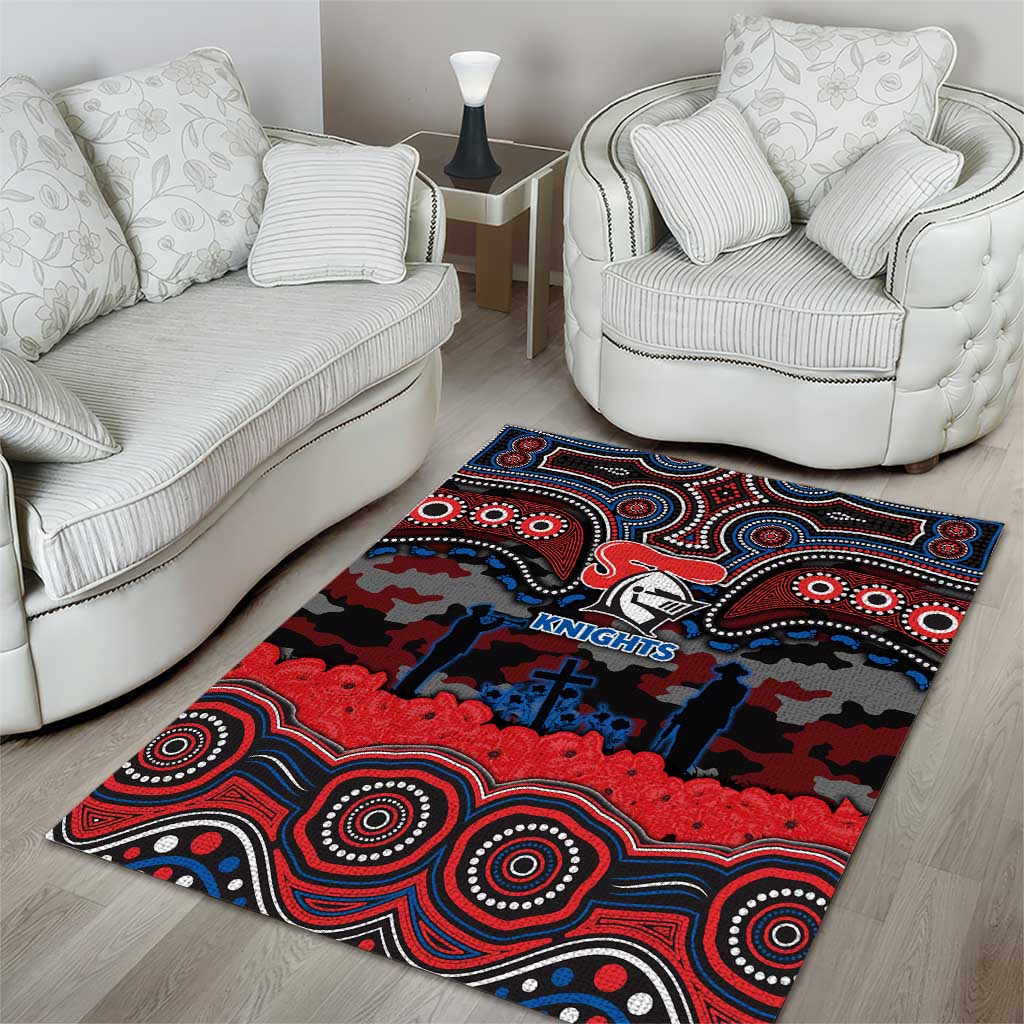 ANZAC Day Newcastle Knights Area Rug Military Memorial Aboriginal Indigenous Art