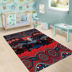 ANZAC Day Newcastle Knights Area Rug Military Memorial Aboriginal Indigenous Art