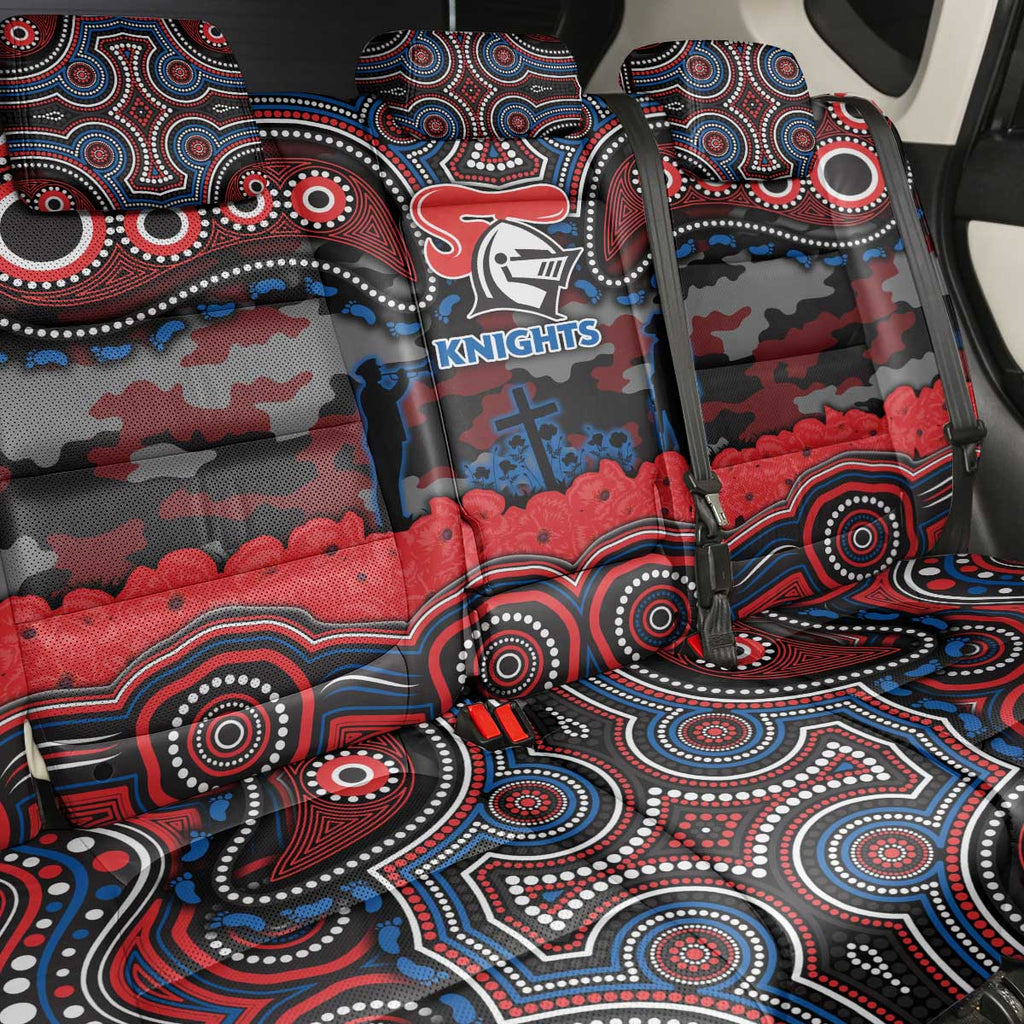 ANZAC Day Newcastle Knights Back Car Seat Cover Military Memorial Aboriginal Indigenous Art