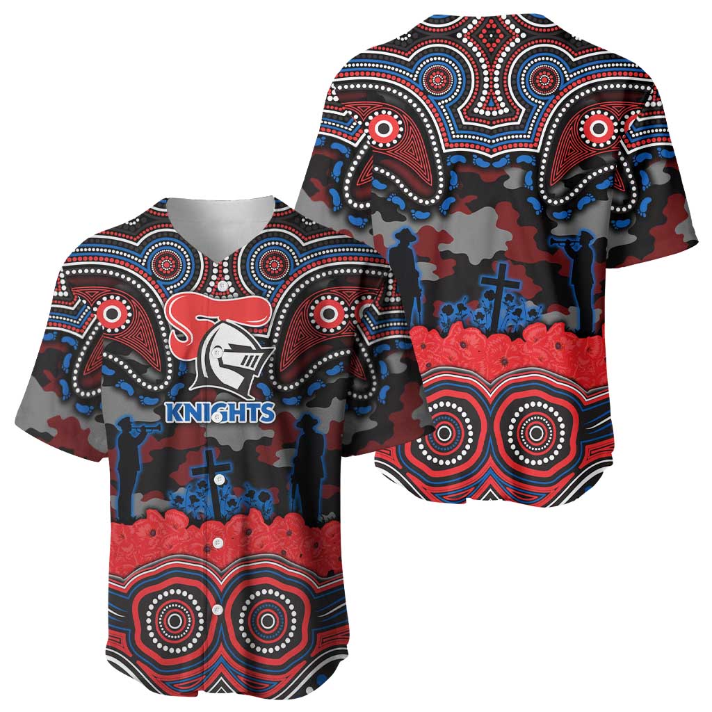 ANZAC Day Newcastle Knights Baseball Jersey Military Memorial Aboriginal Indigenous Art