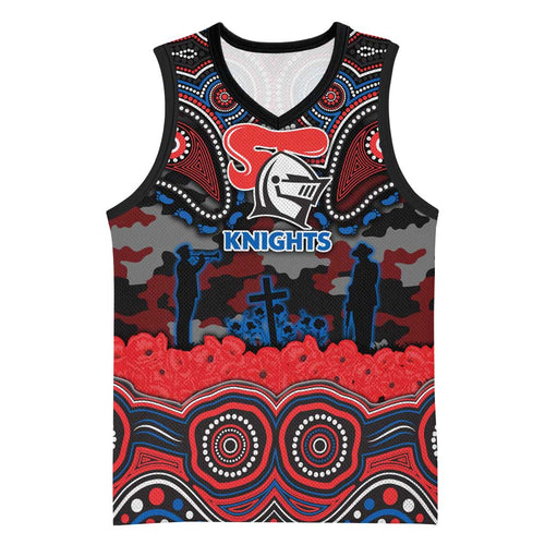 ANZAC Day Newcastle Knights Basketball Jersey Military Memorial Aboriginal Indigenous Art