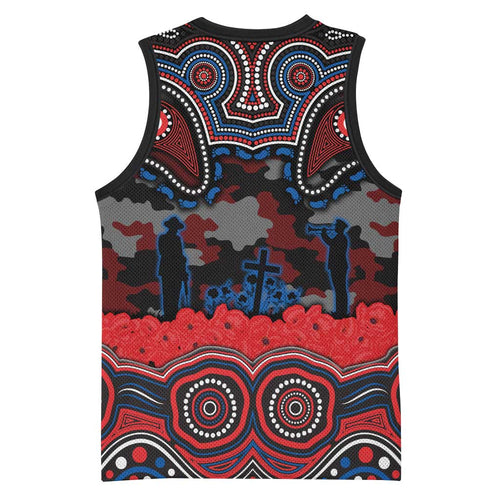 ANZAC Day Newcastle Knights Basketball Jersey Military Memorial Aboriginal Indigenous Art