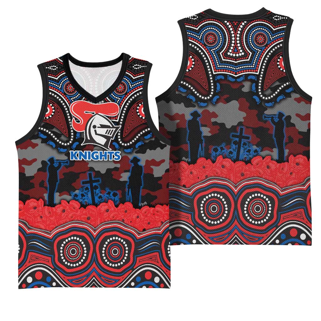 ANZAC Day Newcastle Knights Basketball Jersey Military Memorial Aboriginal Indigenous Art