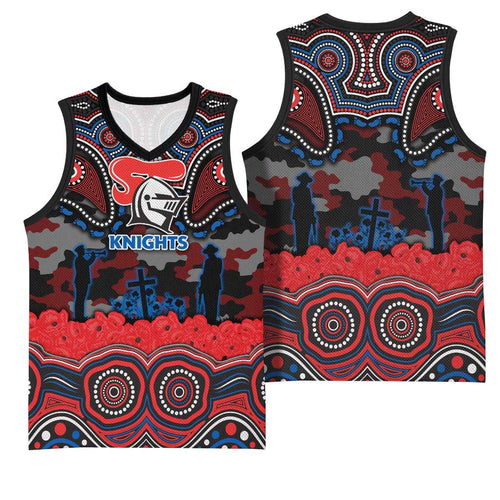 ANZAC Day Newcastle Knights Basketball Jersey Military Memorial Aboriginal Indigenous Art