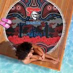 ANZAC Day Newcastle Knights Beach Blanket Military Memorial Aboriginal Indigenous Art