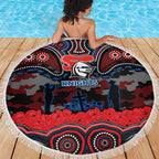 ANZAC Day Newcastle Knights Beach Blanket Military Memorial Aboriginal Indigenous Art