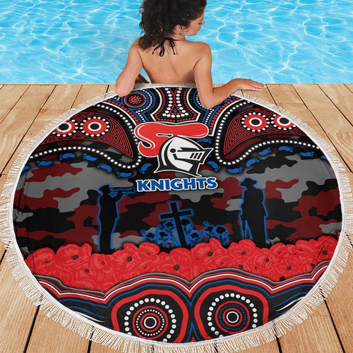 ANZAC Day Newcastle Knights Beach Blanket Military Memorial Aboriginal Indigenous Art