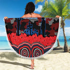 ANZAC Day Newcastle Knights Beach Blanket Military Memorial Aboriginal Indigenous Art