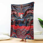 ANZAC Day Newcastle Knights Blanket Military Memorial Aboriginal Indigenous Art