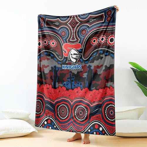 ANZAC Day Newcastle Knights Blanket Military Memorial Aboriginal Indigenous Art