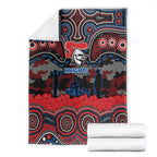 ANZAC Day Newcastle Knights Blanket Military Memorial Aboriginal Indigenous Art