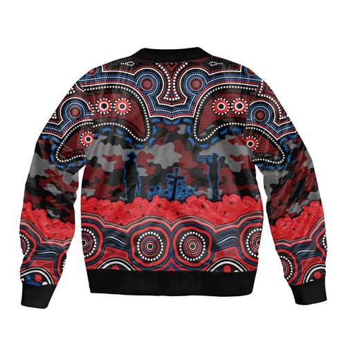 ANZAC Day Newcastle Knights Bomber Jacket Military Memorial Aboriginal Indigenous Art