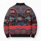 ANZAC Day Newcastle Knights Bomber Puffer Jacket Military Memorial Aboriginal Indigenous Art