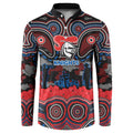 ANZAC Day Newcastle Knights Button Sweatshirt Military Memorial Aboriginal Indigenous Art