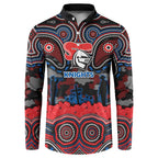 ANZAC Day Newcastle Knights Button Sweatshirt Military Memorial Aboriginal Indigenous Art