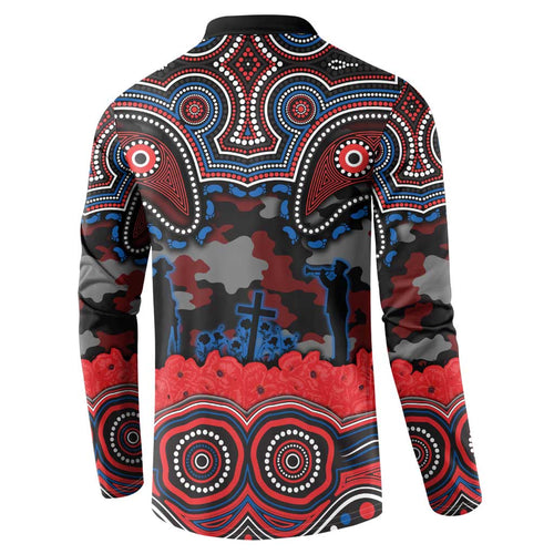 ANZAC Day Newcastle Knights Button Sweatshirt Military Memorial Aboriginal Indigenous Art