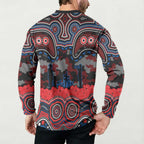 ANZAC Day Newcastle Knights Button Sweatshirt Military Memorial Aboriginal Indigenous Art
