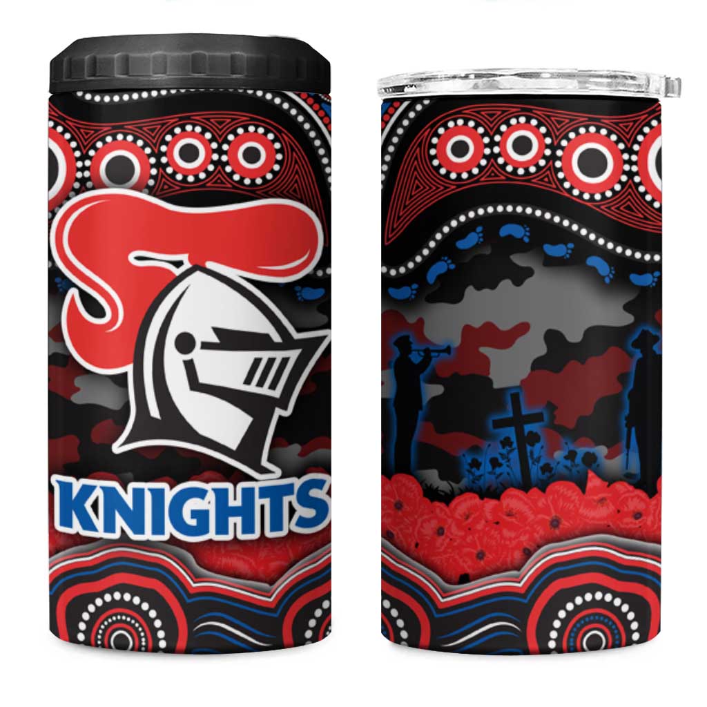 ANZAC Day Newcastle Knights 4 in 1 Can Cooler Tumbler Military Memorial Aboriginal Indigenous Art