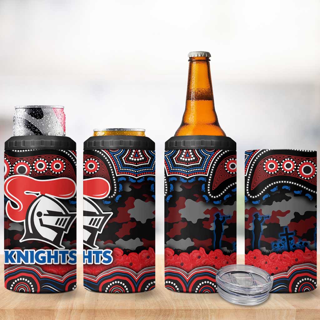 ANZAC Day Newcastle Knights 4 in 1 Can Cooler Tumbler Military Memorial Aboriginal Indigenous Art