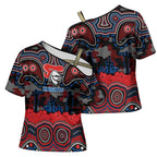 ANZAC Day Newcastle Knights Cross Shoulder Shirt Military Memorial Aboriginal Indigenous Art