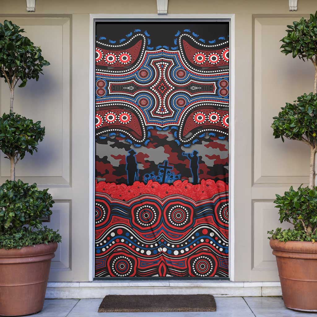 ANZAC Day Newcastle Knights Door Cover Military Memorial Aboriginal Indigenous Art