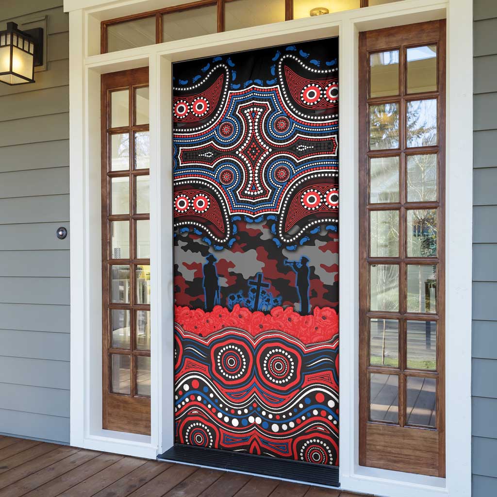 ANZAC Day Newcastle Knights Door Cover Military Memorial Aboriginal Indigenous Art