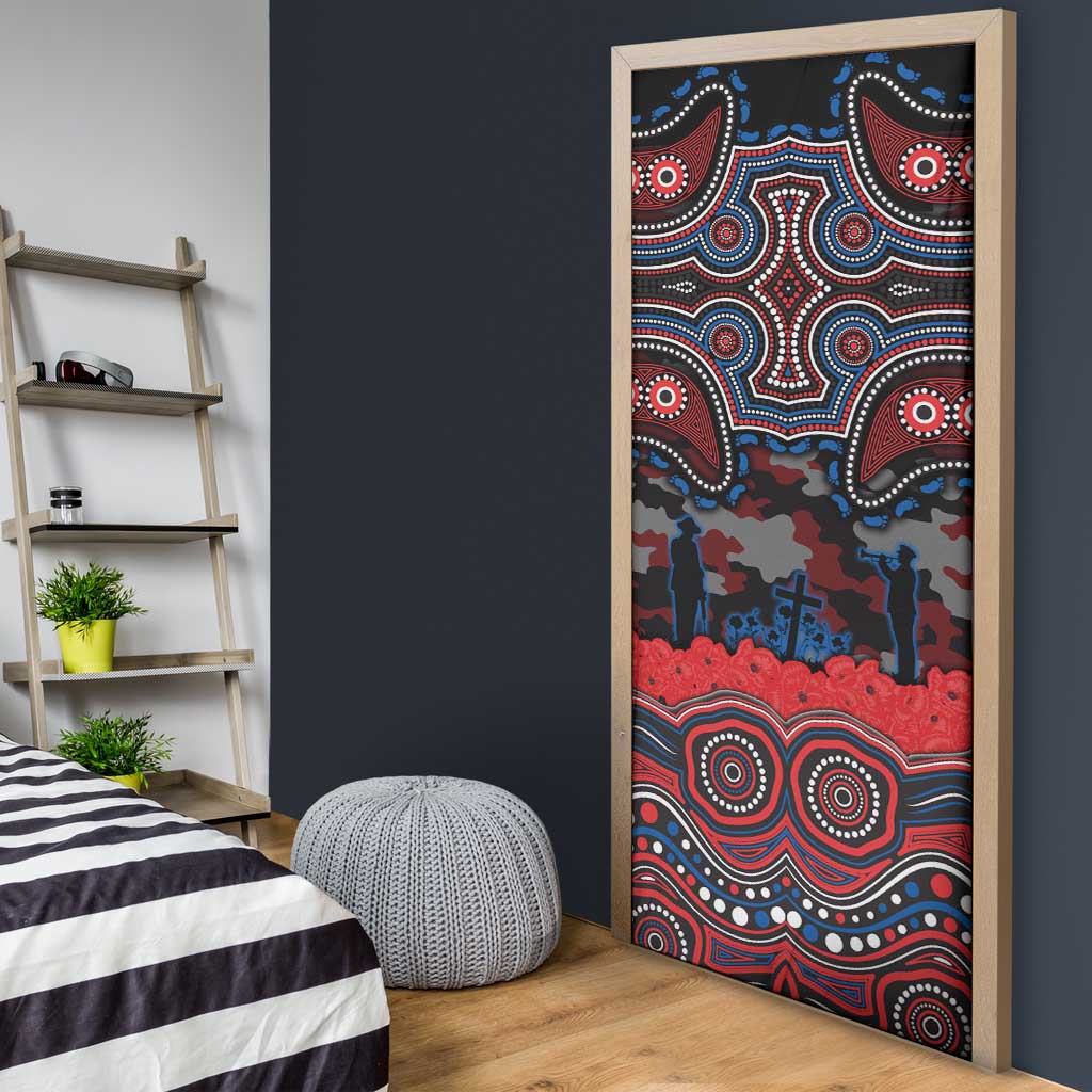 ANZAC Day Newcastle Knights Door Cover Military Memorial Aboriginal Indigenous Art