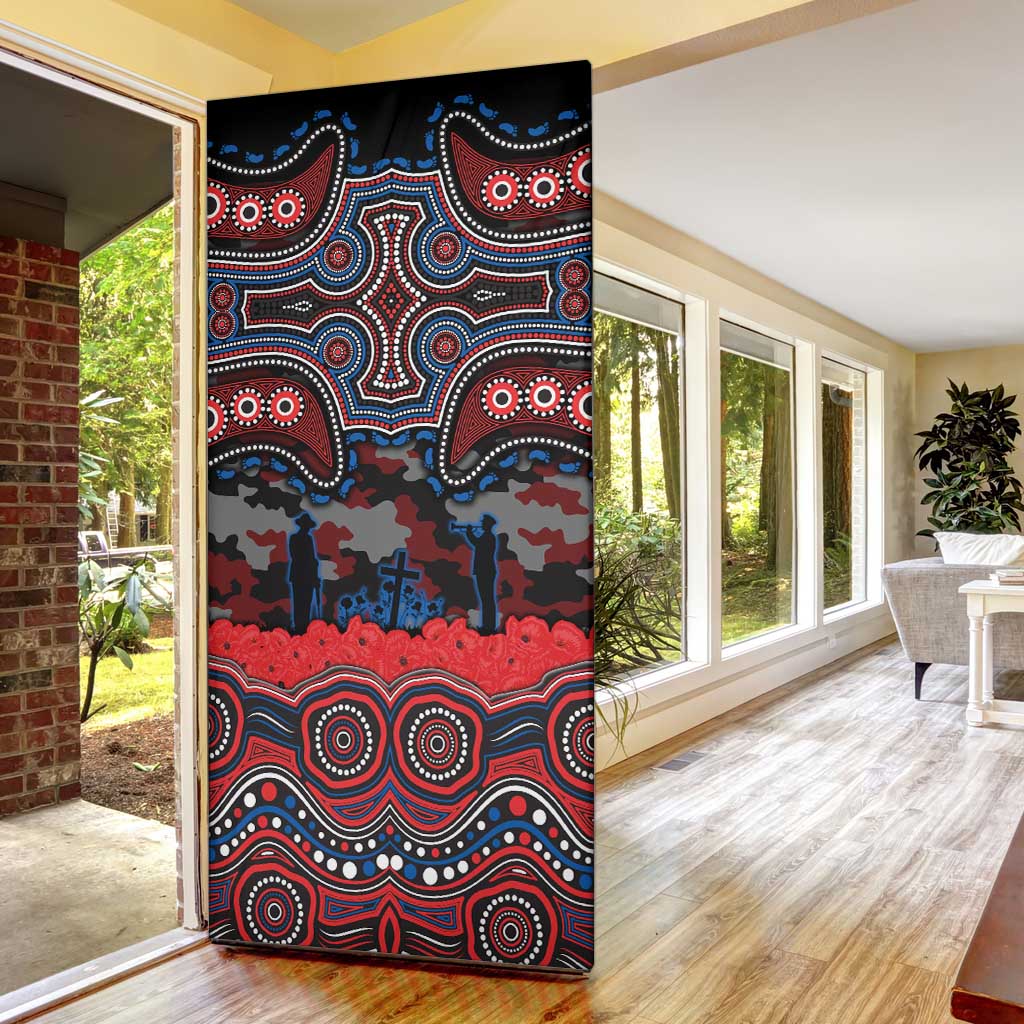 ANZAC Day Newcastle Knights Door Cover Military Memorial Aboriginal Indigenous Art
