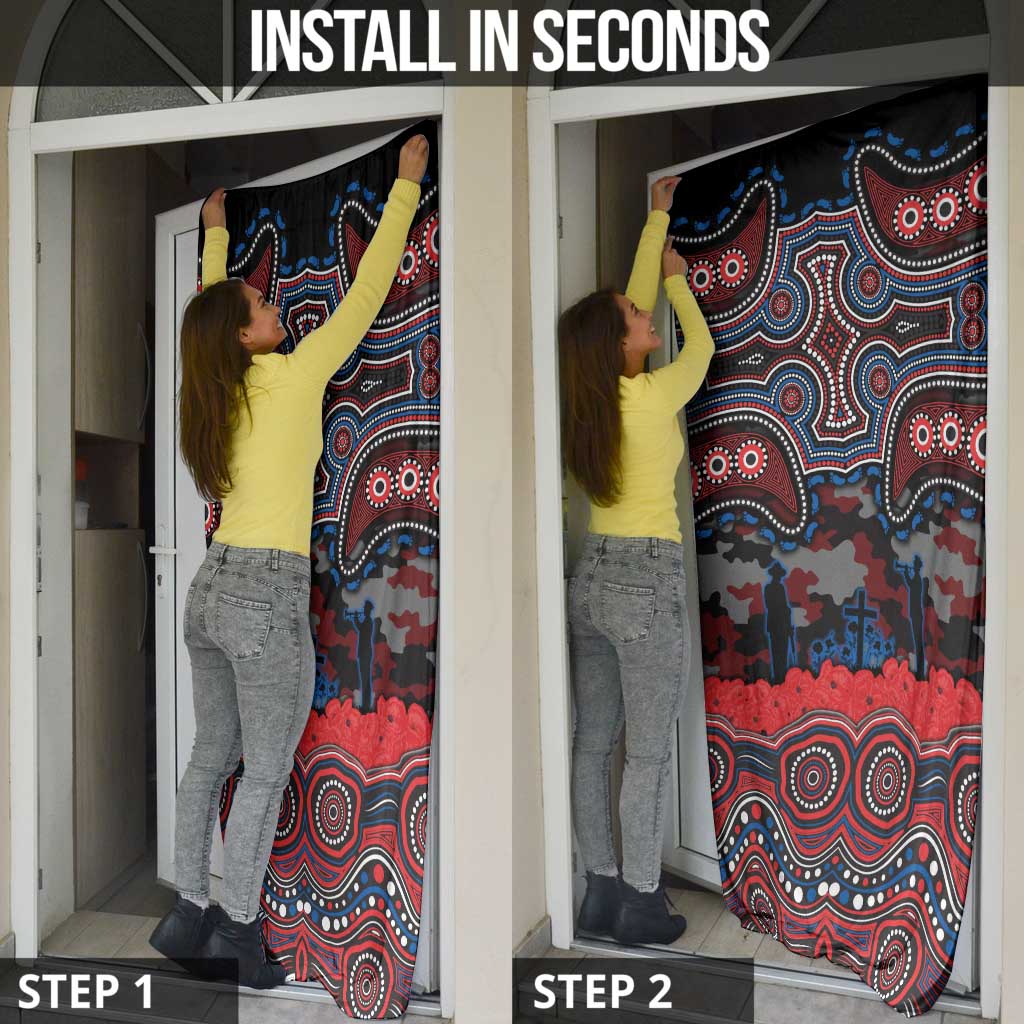ANZAC Day Newcastle Knights Door Cover Military Memorial Aboriginal Indigenous Art