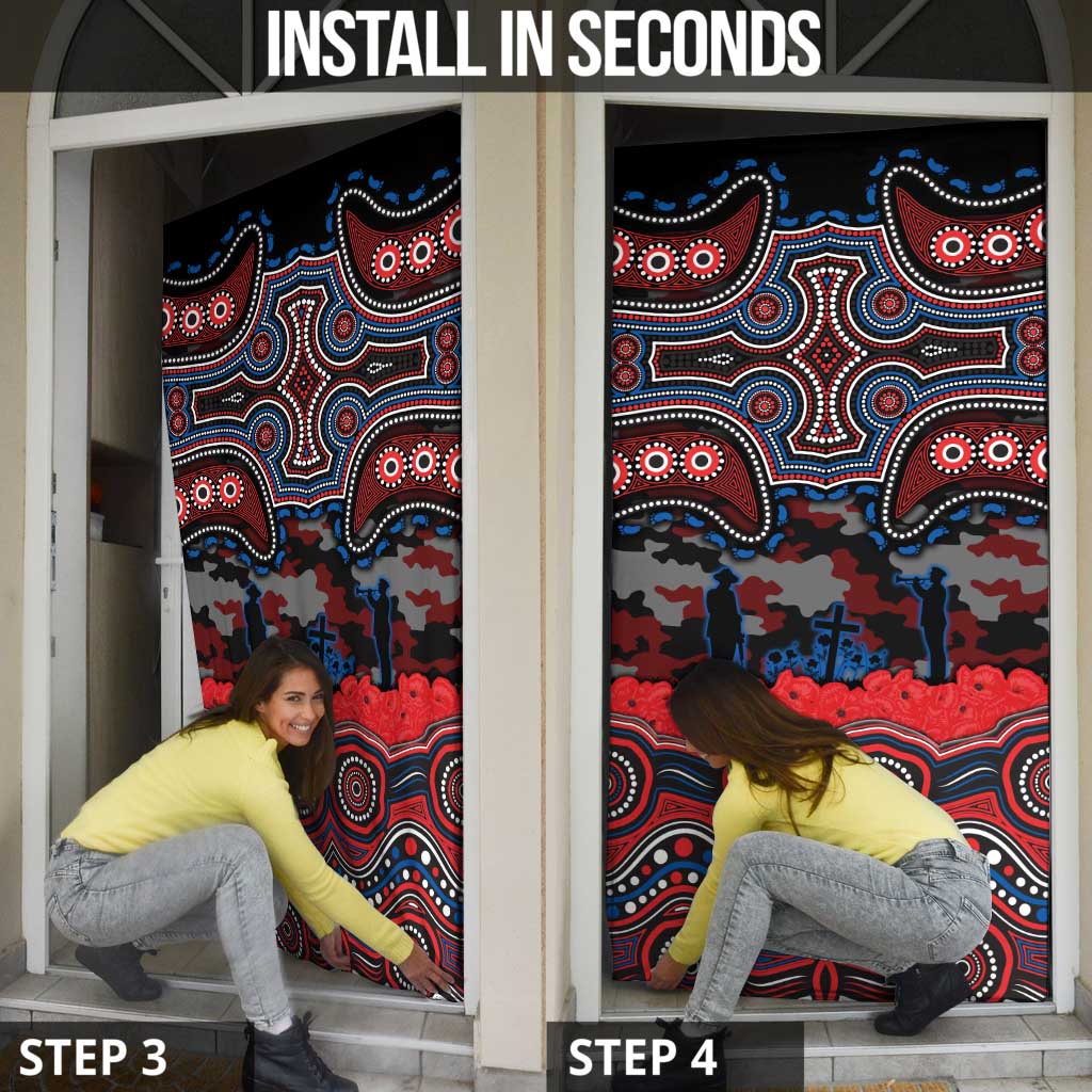 ANZAC Day Newcastle Knights Door Cover Military Memorial Aboriginal Indigenous Art
