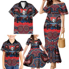 ANZAC Day Newcastle Knights Family Matching Mermaid Dress and Hawaiian Shirt Military Memorial Aboriginal Indigenous Art